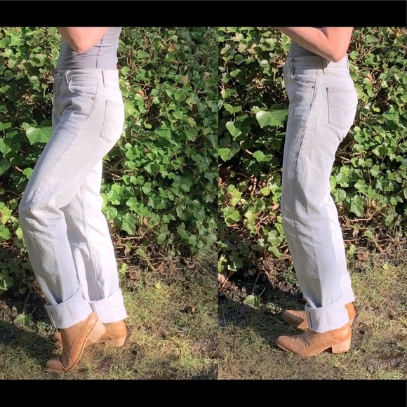 80’s LEVI’S 501 JEAN’S grey straight leg Sz 30x36 made in USA cotton high waist - Picture 14 of 14